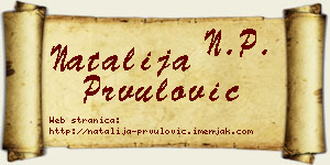 Natalija Prvulović vizit kartica